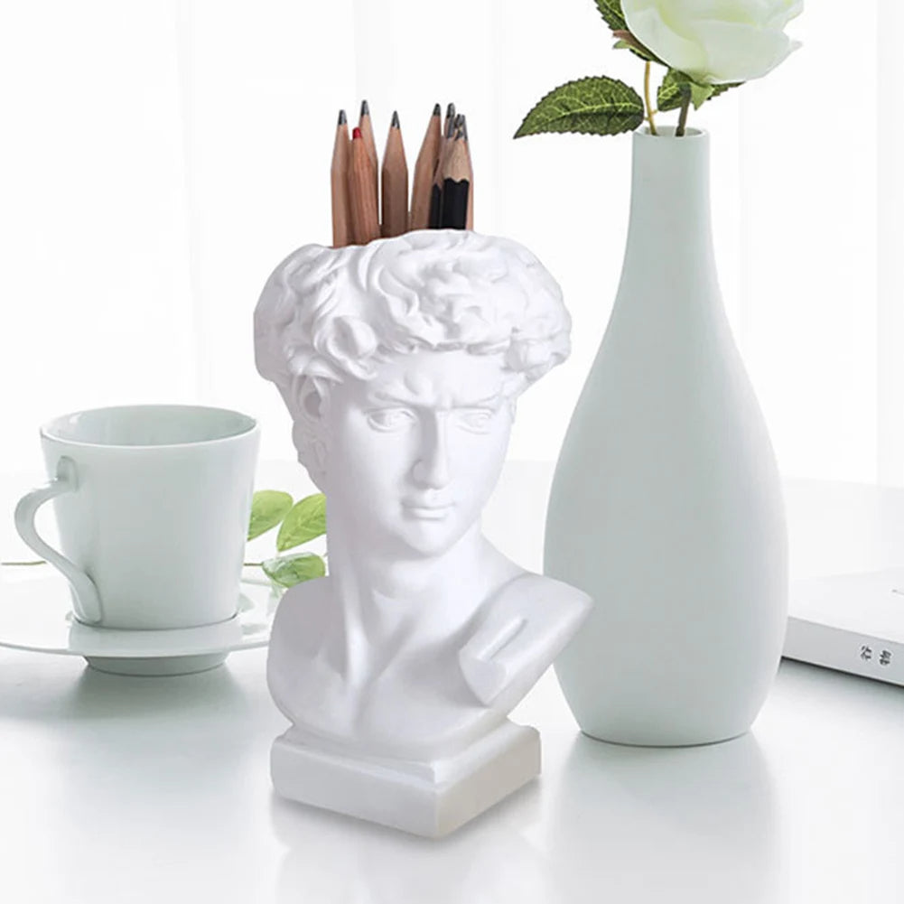 David Statue Vase Resin Decorative Vase And Makeup Brush Holder