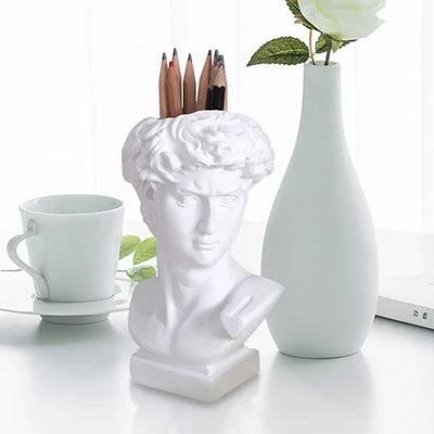 David Statue Vase Resin Decorative Vase And Makeup Brush Holder
