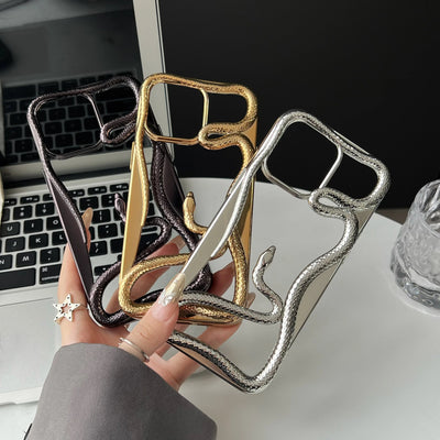 IPhone Electroplated Phone Case Soft TPU Shockproof Cover Snake Design