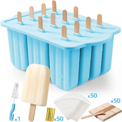 Silicone Popsicle Molds With Wooden Sticks For Kids Snacks