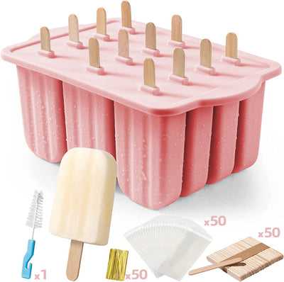 Silicone Popsicle Molds With Wooden Sticks For Kids Snacks
