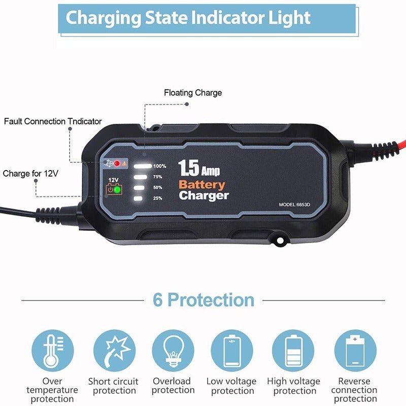 Portable Car Battery Charger 12 Volt Quick Charge Compact Design
