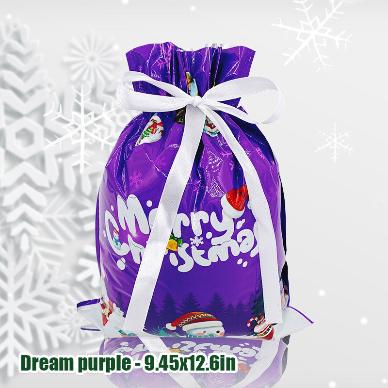 Christmas Drawstring Gift Bag Festive Holiday Present Pouch