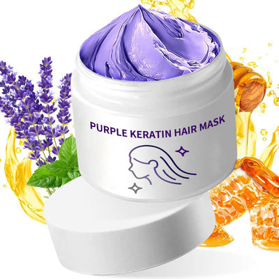 Purple Keratin Hair Mask Neutralizes Brass Tones For Blonde Silver Hair