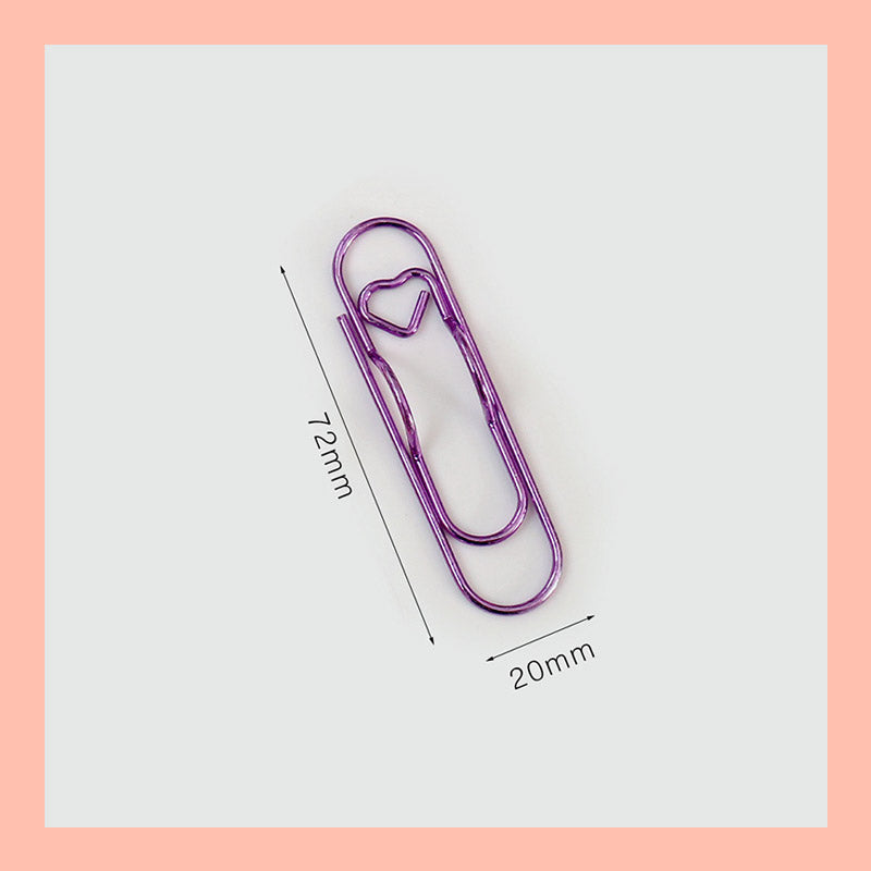 Metal Heart Pen Clip Multifunctional Stylish Office Accessory