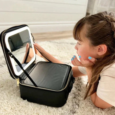 Large Capacity LED Lighted Cosmetic Bag For Travel And Home Use