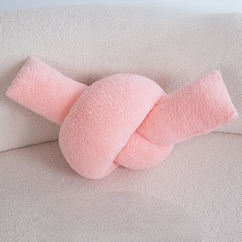 Plush Chain Knot Pillow Soft Decorative Cushion For Sofa And Home