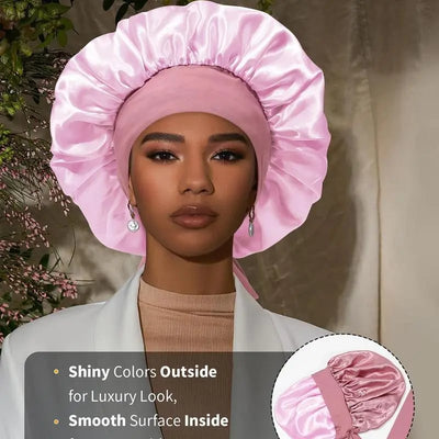Layered Satin Hair Bonnet For Smooth Hair Care And Protection