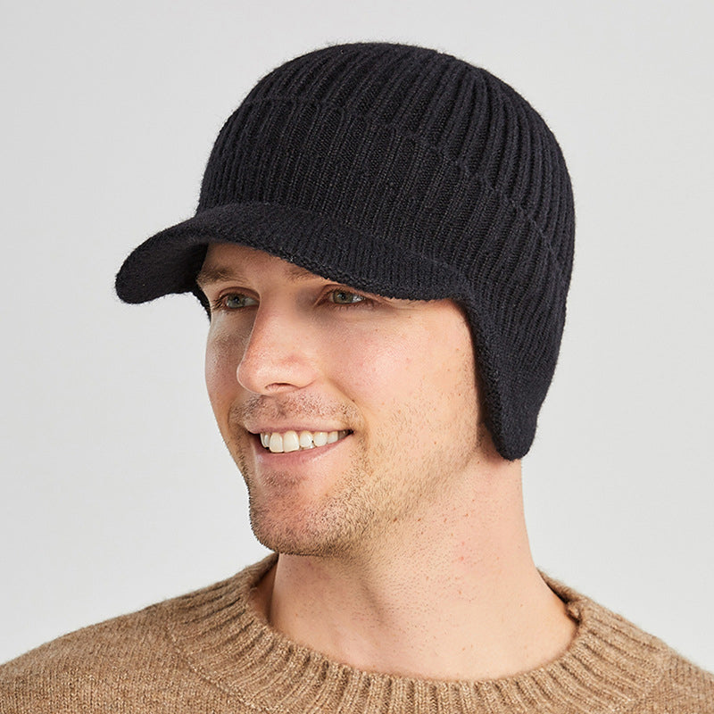Knitted Winter Hat With Elastic Ear Protection For Outdoor Riding