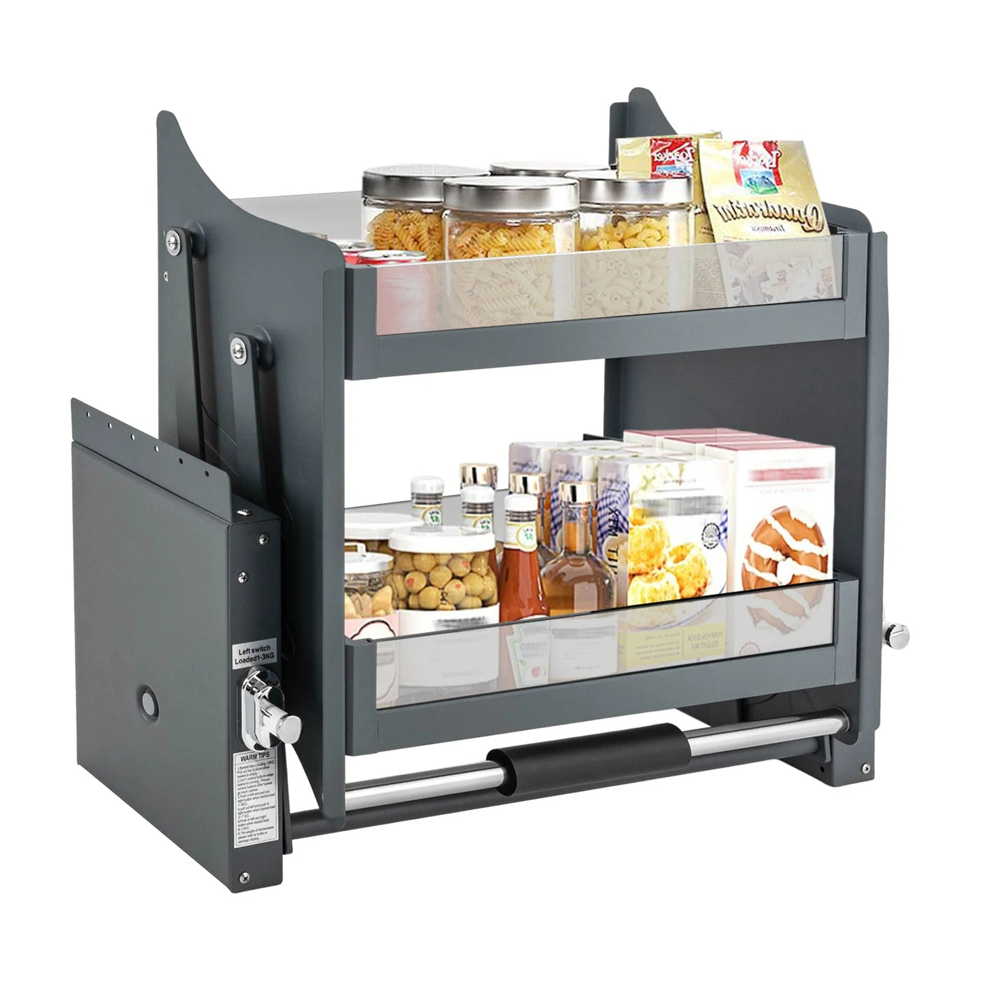 Pull Down Kitchen Shelf 24 Inch Cabinet Space Saving Organizer