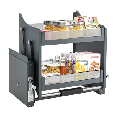 Pull Down Kitchen Shelf 24 Inch Cabinet Space Saving Organizer
