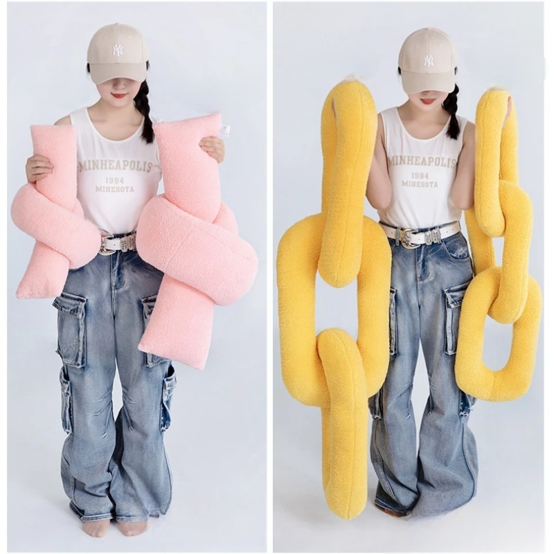 Plush Chain Knot Pillow Soft Decorative Cushion For Sofa And Home