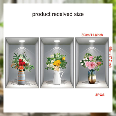Simulated Plant Flowers 3D Photo Frame Wall Sticker Decoration