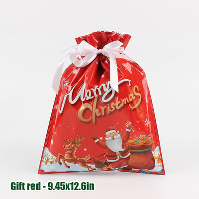 Christmas Drawstring Gift Bag Festive Holiday Present Pouch