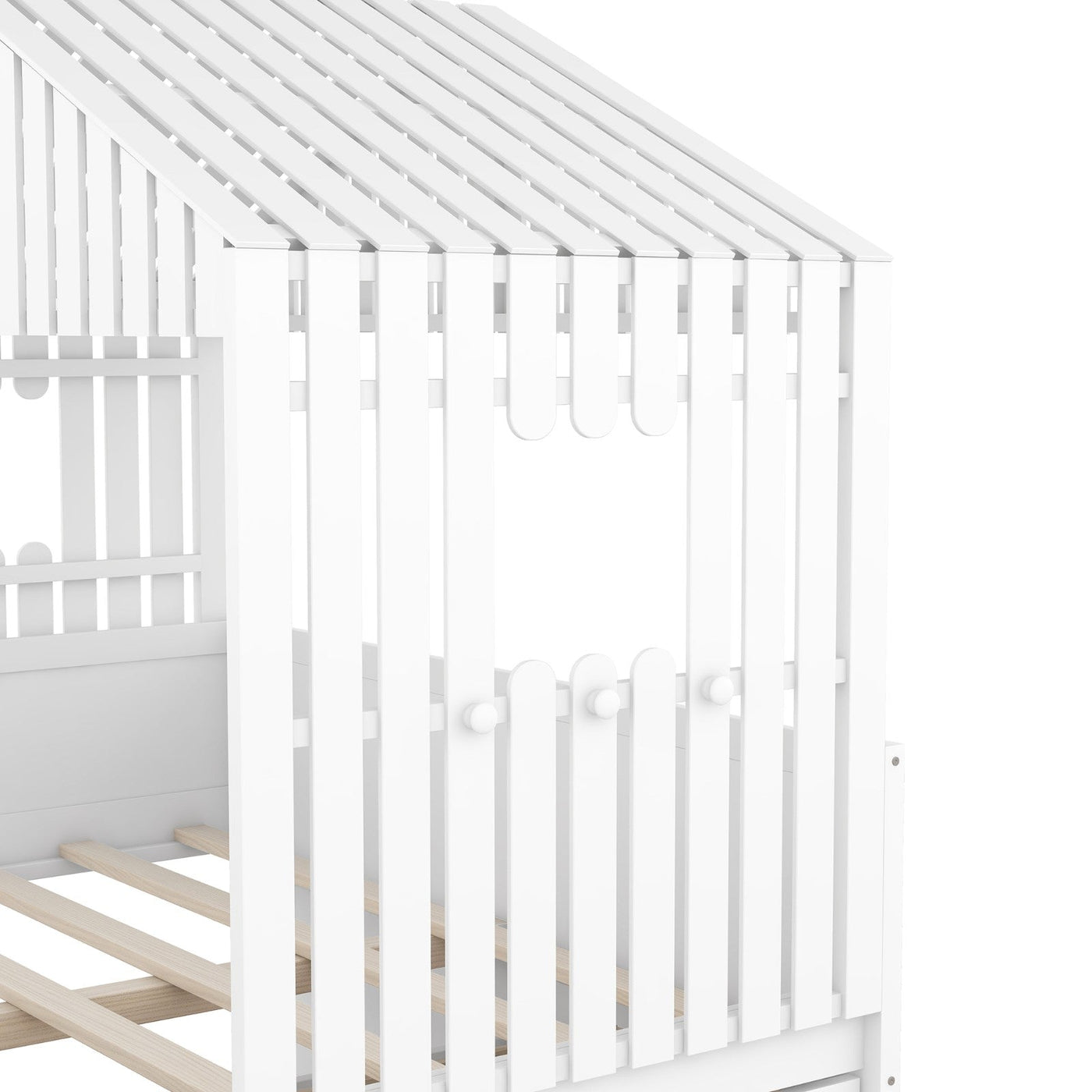Full Size Loft Bed With Four Spacious Drawers And Storage