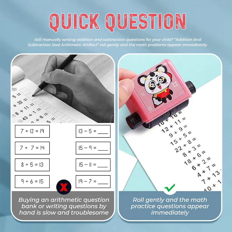 Math Stamps Roller Educational Tool For Learning Numbers And Symbols