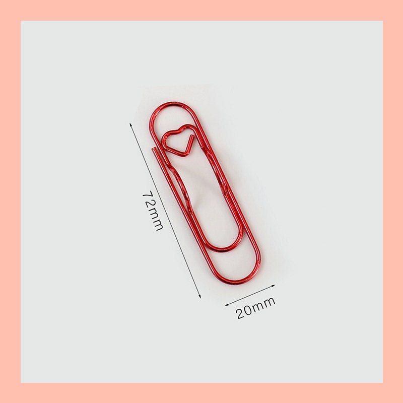 Metal Heart Pen Clip Multifunctional Stylish Office Accessory