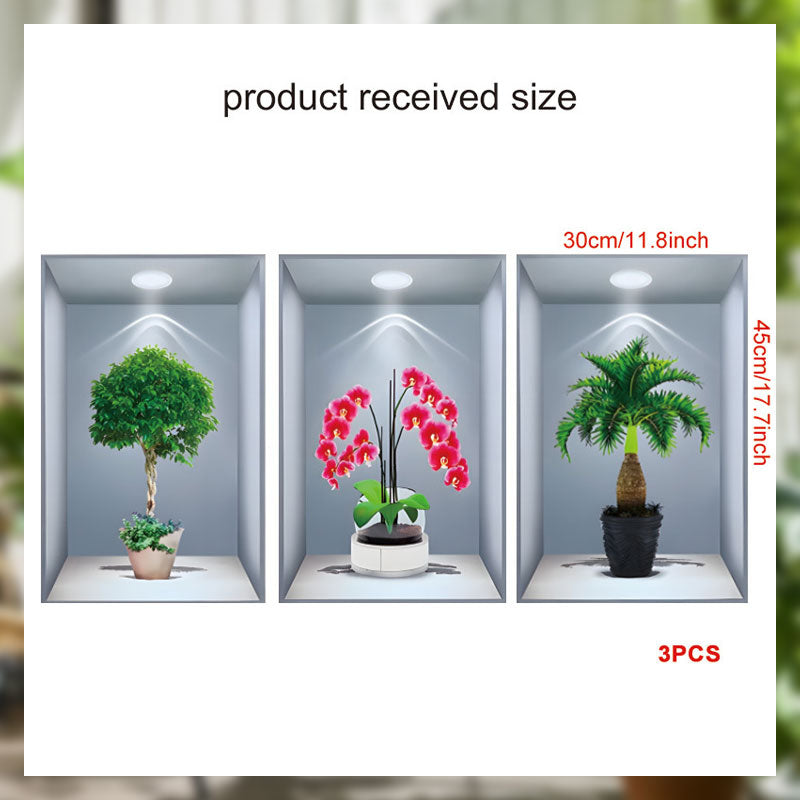 Simulated Plant Flowers 3D Photo Frame Wall Sticker Decoration