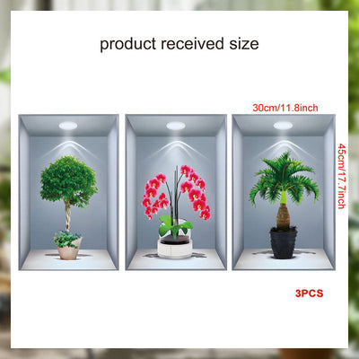 Simulated Plant Flowers 3D Photo Frame Wall Sticker Decoration