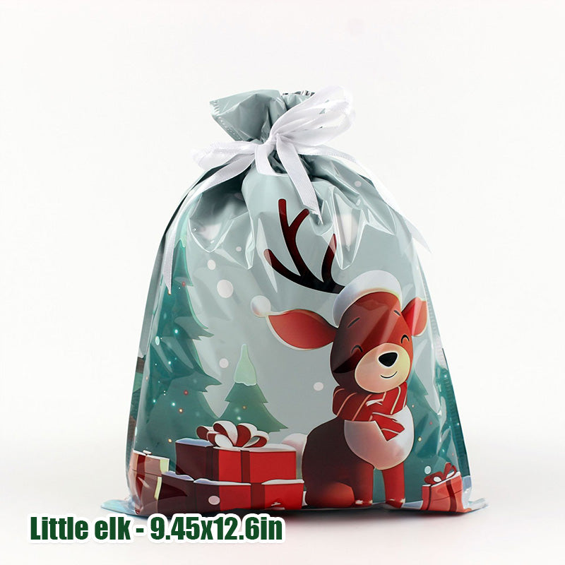 Christmas Drawstring Gift Bag Festive Holiday Present Pouch
