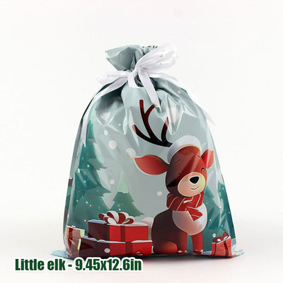 Christmas Drawstring Gift Bag Festive Holiday Present Pouch