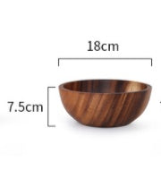 Natural Wooden Bowl For Kitchen Fruit Salad And Food Serving