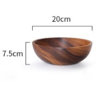 Natural Wooden Bowl For Kitchen Fruit Salad And Food Serving