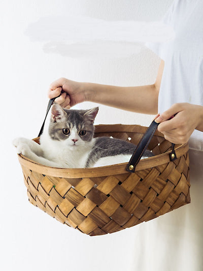Woven Cat Bed Comfortable Cozy Durable Soft Pet Sleeping Basket