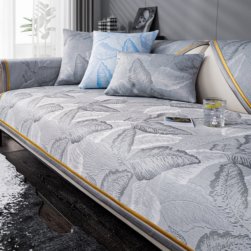Luxury Sofa Cushion Lightweight Leaf Pattern Decorative Pillow