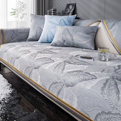 Luxury Sofa Cushion Lightweight Leaf Pattern Decorative Pillow