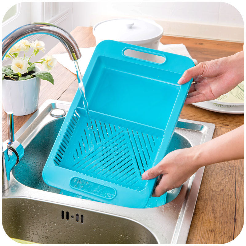 Multifunction Kitchen Chopping Board With Sink Drain Basket And Tools