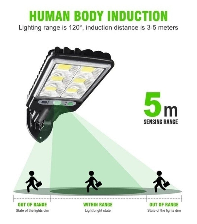 Solar Street Light With Motion Sensor Outdoor Garden Lamp