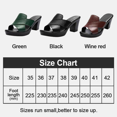Women's Platform Chunky High Heel Sandals Slip On Summer Shoes