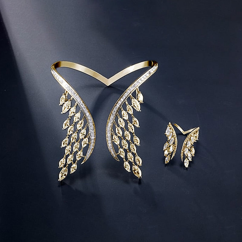 Angel Wings Jewelry Set Elegant Bracelet And Ring Accessories