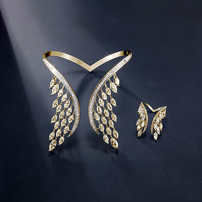 Angel Wings Jewelry Set Elegant Bracelet And Ring Accessories