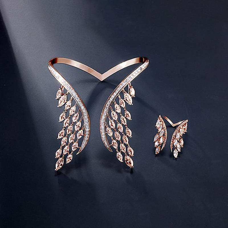 Angel Wings Jewelry Set Elegant Bracelet And Ring Accessories