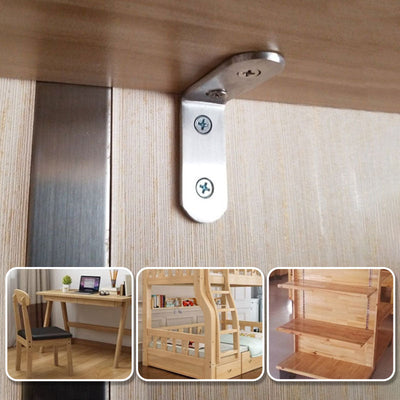 4-Pack Stainless Steel Corner Braces With 30 Screws For Support