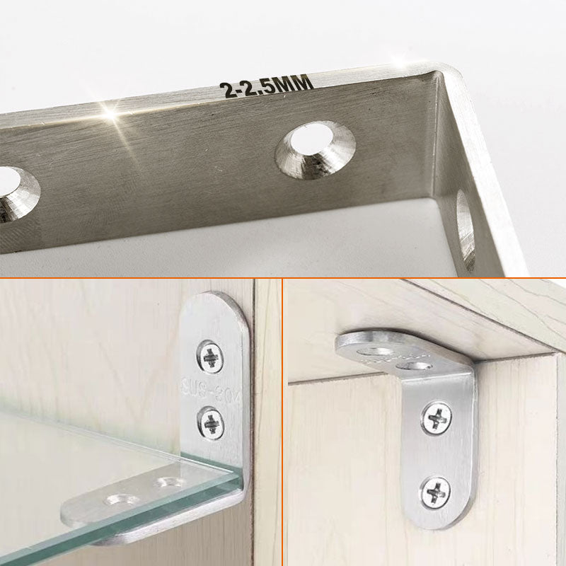 4-Pack Stainless Steel Corner Braces With 30 Screws For Support