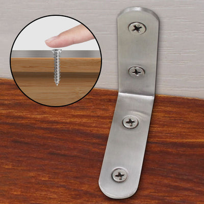 4-Pack Stainless Steel Corner Braces With 30 Screws For Support