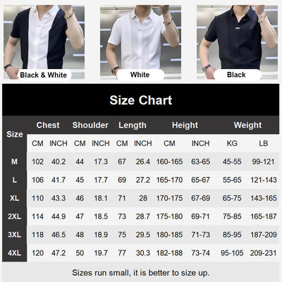 Men’s Business Casual Patchwork Shirt Stylish Office Wear