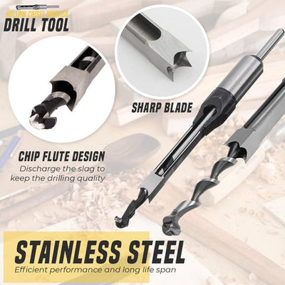 Hollow Chisel Mortise Drill Tool For Precise Woodworking Tasks