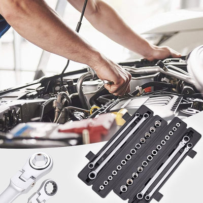 15pcs Adjustable Ratchet Wrench Kit With Durable Tools Set