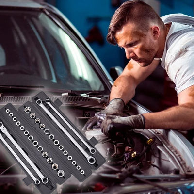 15pcs Adjustable Ratchet Wrench Kit With Durable Tools Set