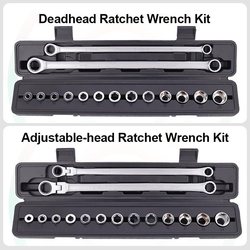 15pcs Adjustable Ratchet Wrench Kit With Durable Tools Set