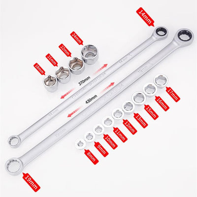 15pcs Adjustable Ratchet Wrench Kit With Durable Tools Set