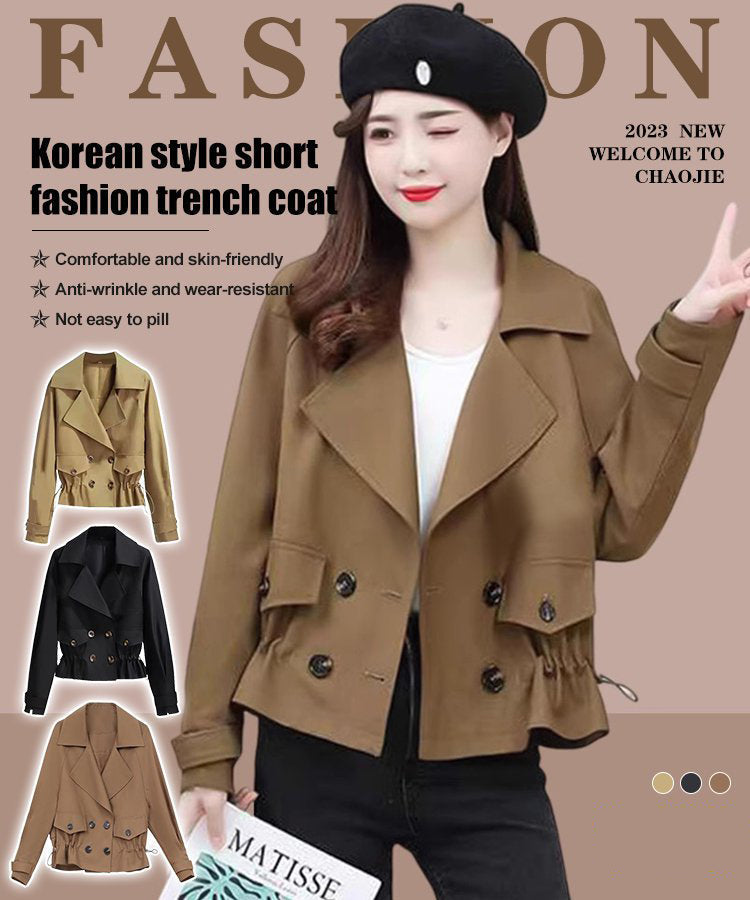 Korean Style Trench Coat Short Fashion Lightweight Outerwear