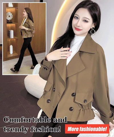 Korean Style Trench Coat Short Fashion Lightweight Outerwear