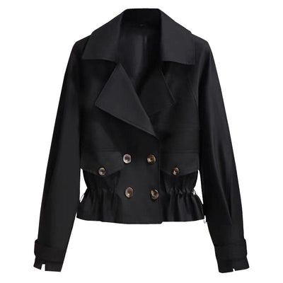 Korean Style Trench Coat Short Fashion Lightweight Outerwear