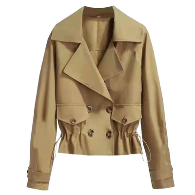 Korean Style Trench Coat Short Fashion Lightweight Outerwear