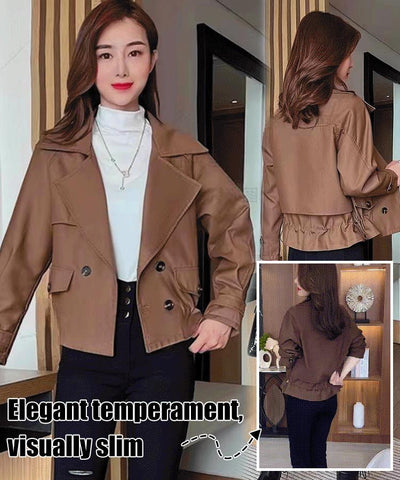 Korean Style Trench Coat Short Fashion Lightweight Outerwear